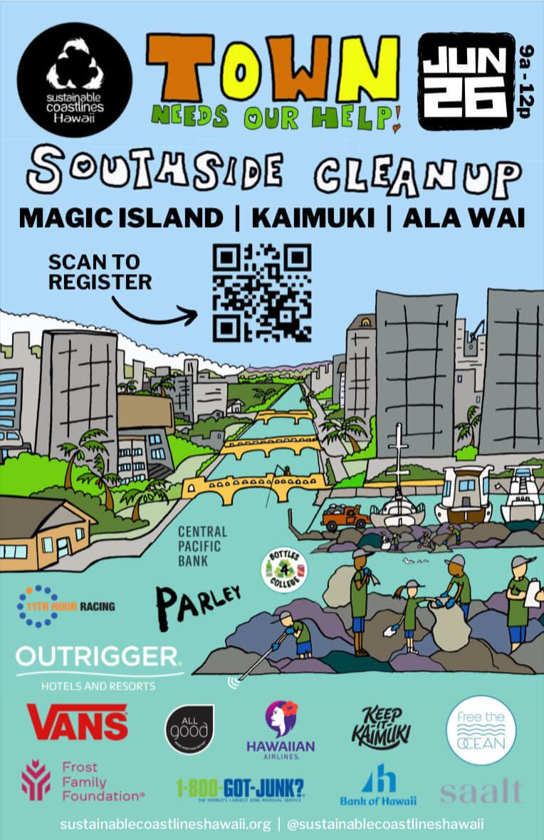 Sustainable Coastlines Hawaii cleanup flyer