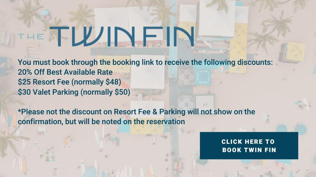 Twin Fin Hotel Discount flyer