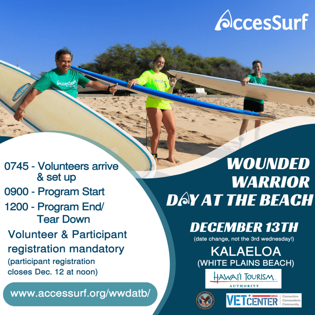 2023 December Wounded Warrior Day at the Beach flyer