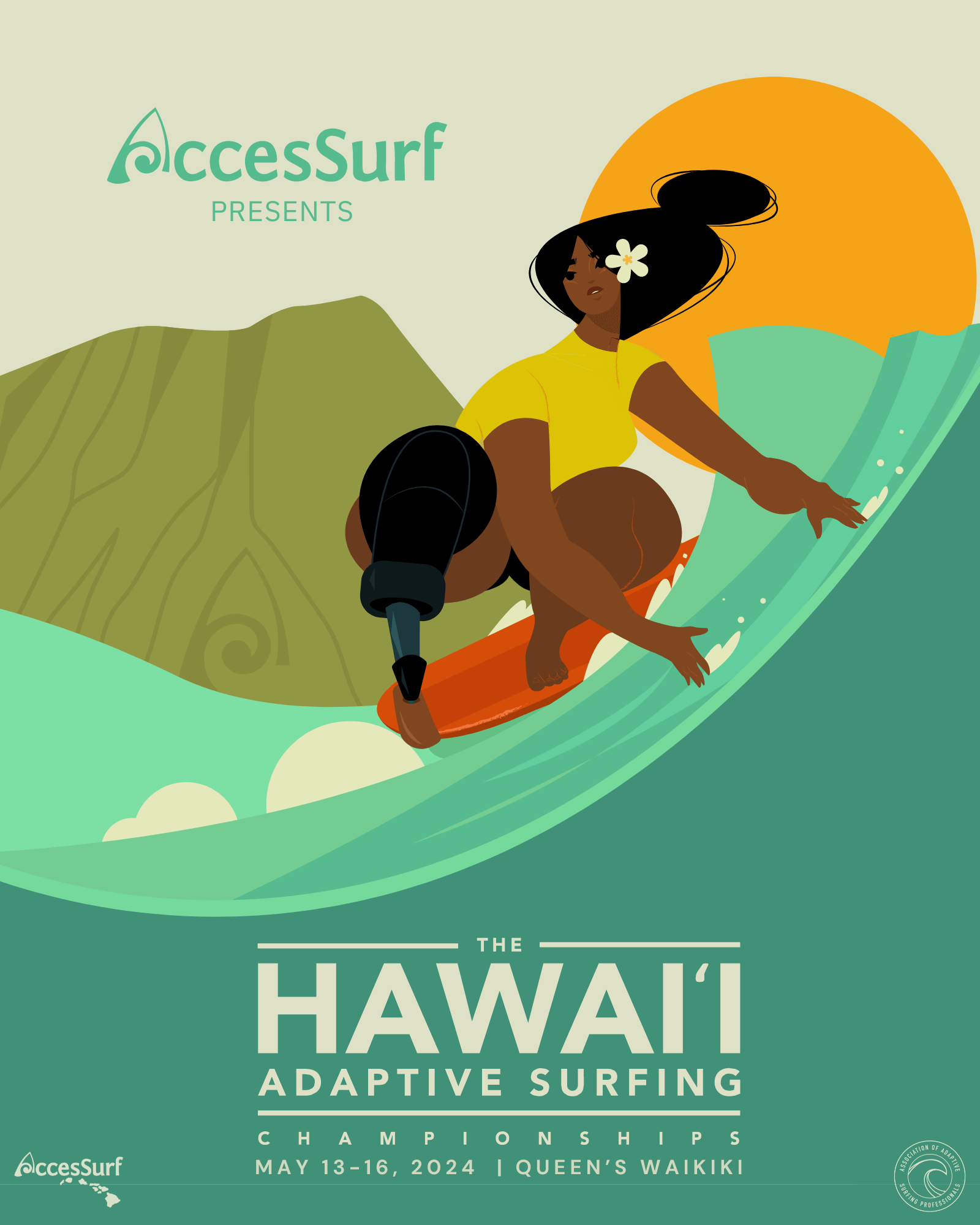 2024 Hawaii Adaptive Surfing Championships Poster