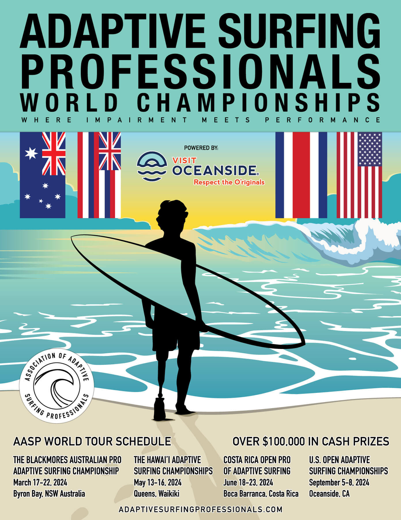 2024 Adaptive Surfing Professionals World Championships flyer