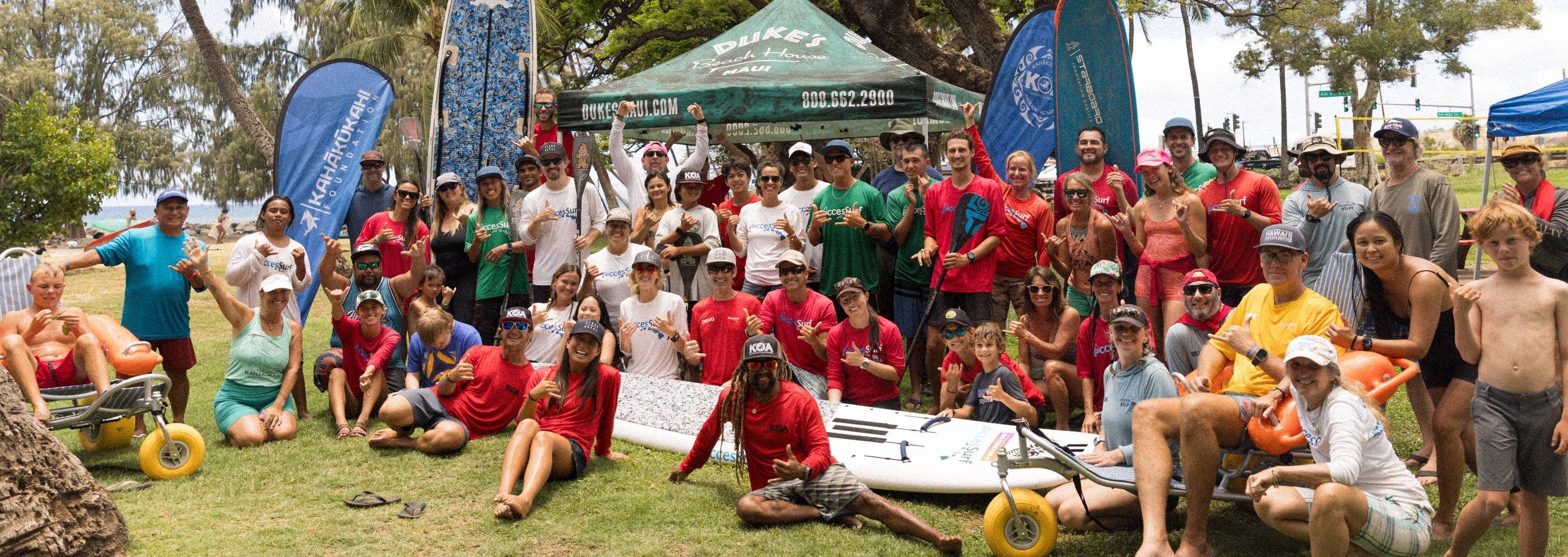 Kahākūkahi Ocean Academy K.O.A. and AccesSurf Day at the beach 2025 June 14.